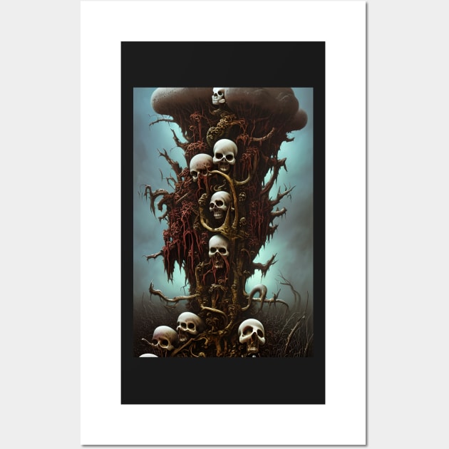 Dystopian Artwork | Horror Art Skulls | Dystopia Painting | Dark and Gloomy Arts Wall Art by GloomCraft